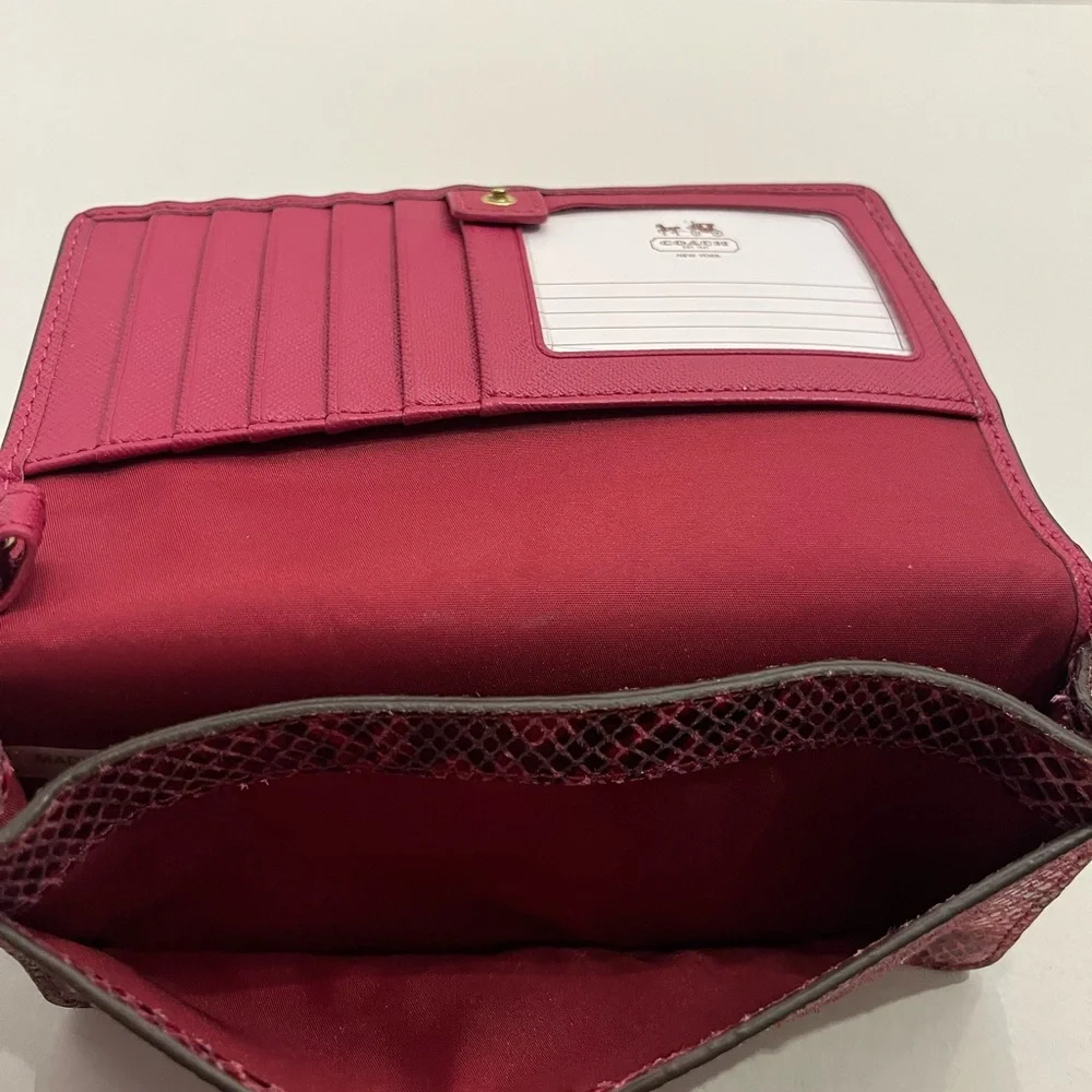 Coach Fuchsia Snakeskin Wallet - Picture 8 of 10